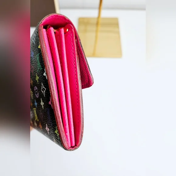 Louis Vuitton Black Murakami Monogram Multicolore Long Sarah Wallet - Picture 4 of 10